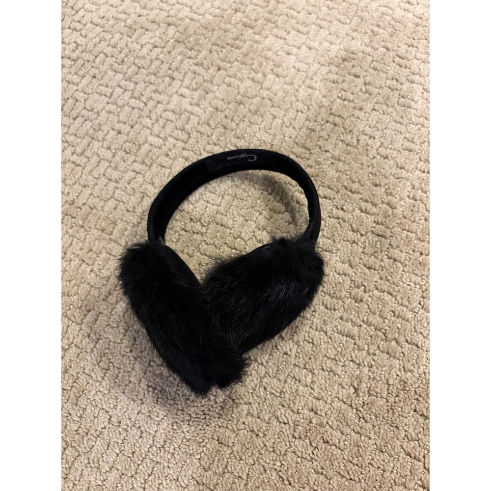 NWOT Cajon Black Faux Fur Earmuffs Velvet Headband Winter Ear Warmers Accessory